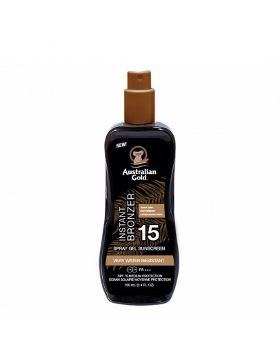 Australian Gold Instant Bronzer Spray Gel Sunscreen SPF15 100 ml